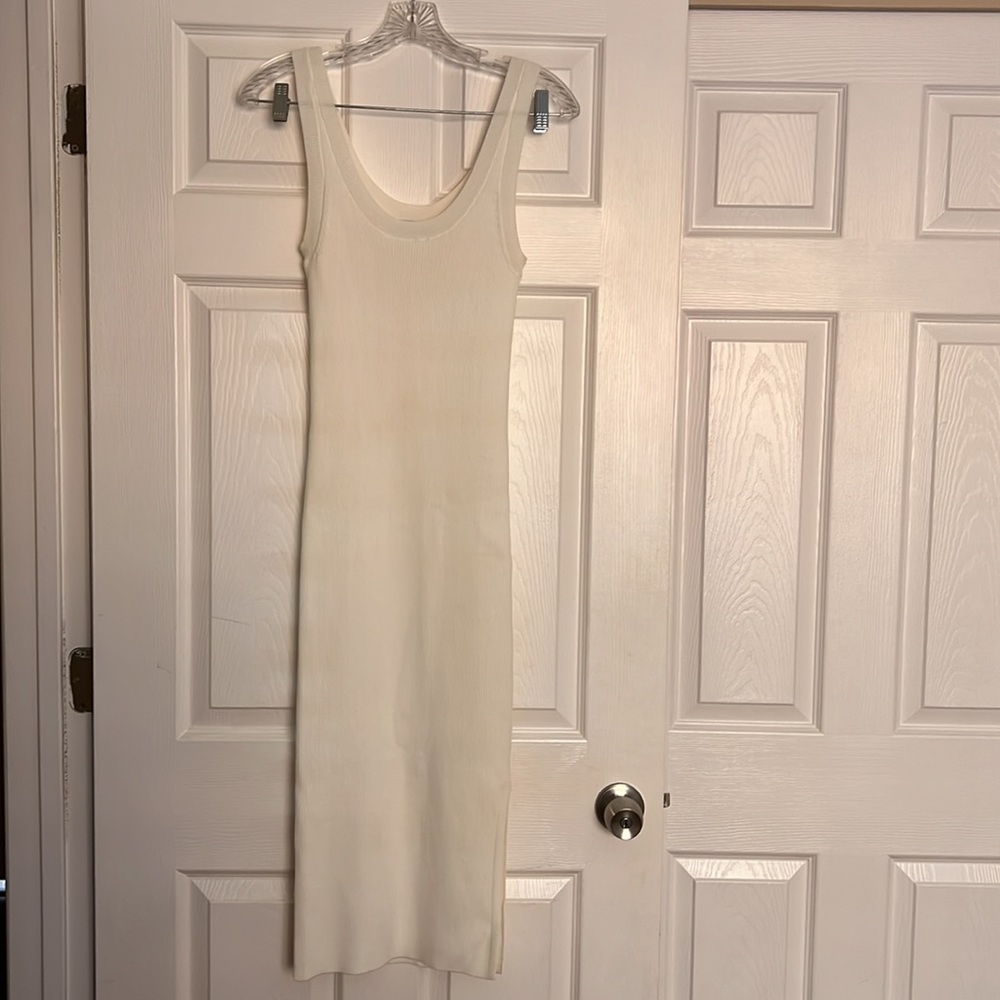 Amazon The Drop White Rib Midi Dress XXS